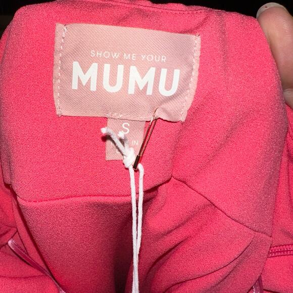 Show Me Your Mumu Adele Halter Maxi Dress Flamingo Pink NWT Size Small - Picture 7 of 8